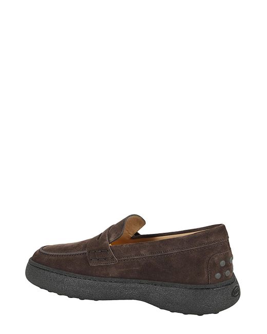 Tod's Brown W.G. Round Toe Loafers for men