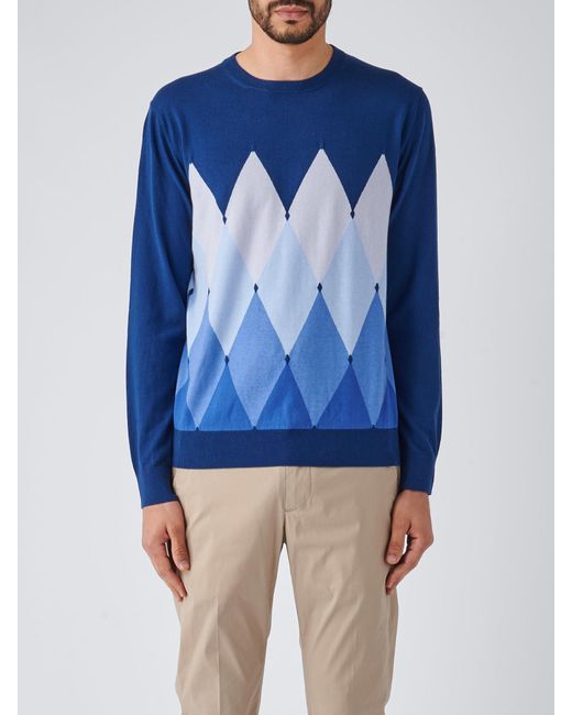 Ballantyne Blue R Neck Pullover Sweater for men