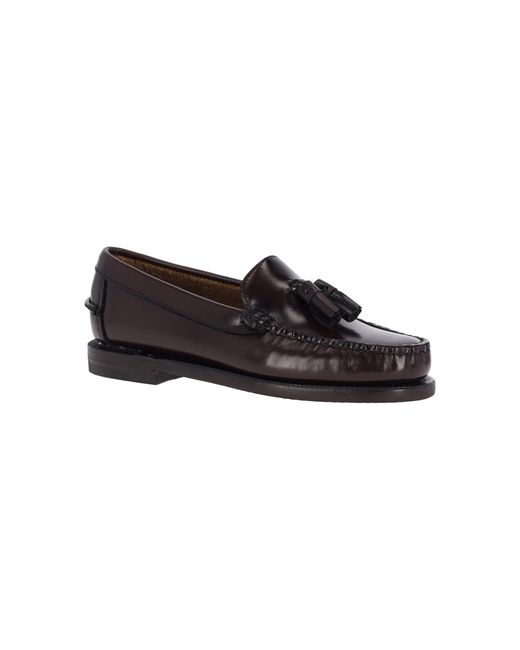 Sebago Black Flat Shoes Leather
