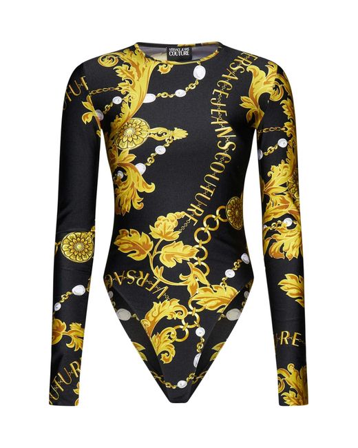 Versace Multicolor Baroque-Print Bodysuit