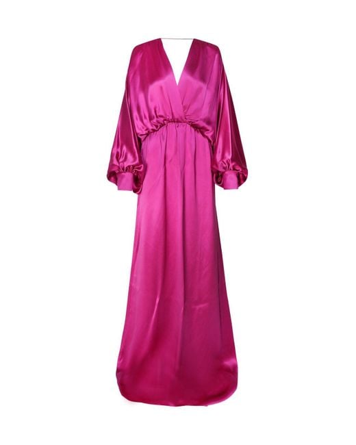 Gucci Pink Long Sleeved V-Neck Gown