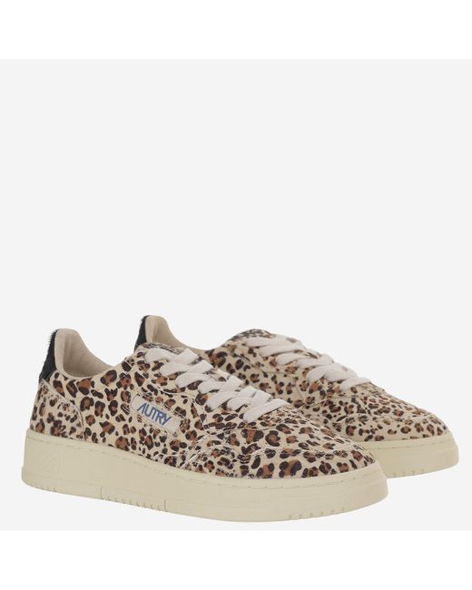 Autry Gray Sneakers Medalist Low Pony Skin Cow Leather Trainers