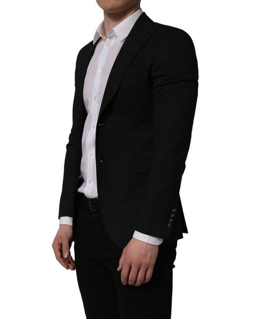 Dolce & Gabbana Black Polyester Single Breasted Blazer Jacket Clothing for men