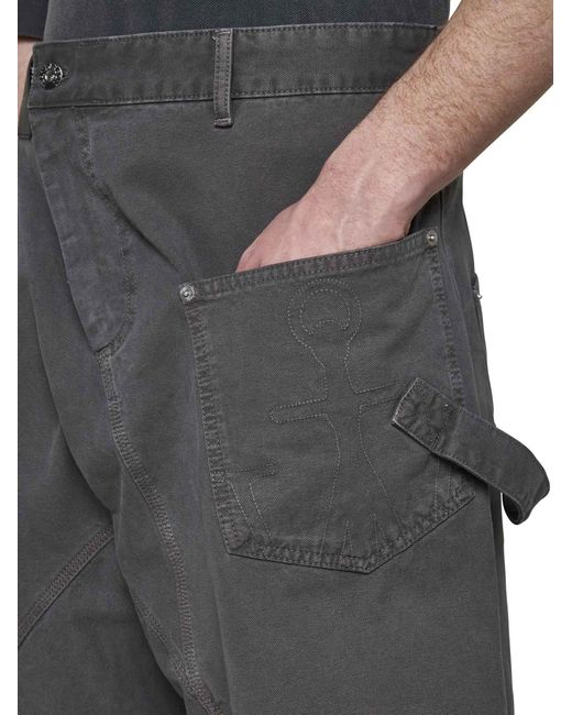 J.W. Anderson Gray Twisted Workwear Denim Shorts for men