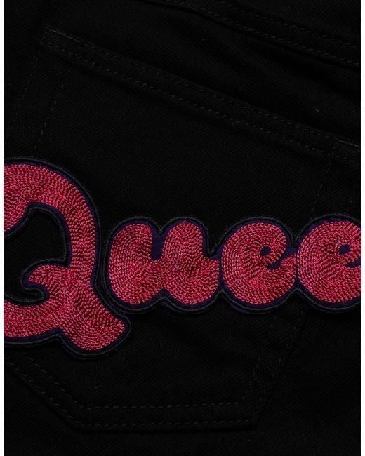 Dolce & Gabbana Red Queen Embroidery Pretty Denim Jeans Cotton Elastane Clothing