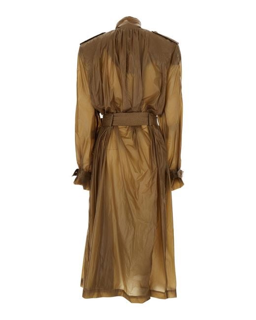 Saint Laurent Natural Trench Coat Cotton