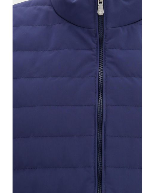 Brunello Cucinelli Blue Quilted Vest Jacket Polyester; Polyamide Down for men