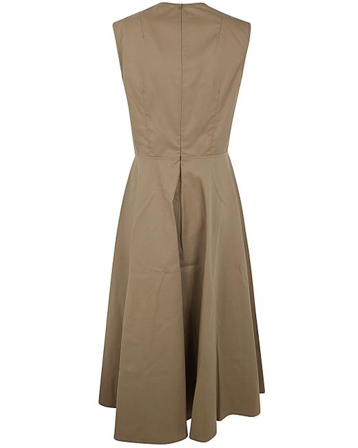 Sofie D'Hoore Natural Long Dress With Two Applied Pockets