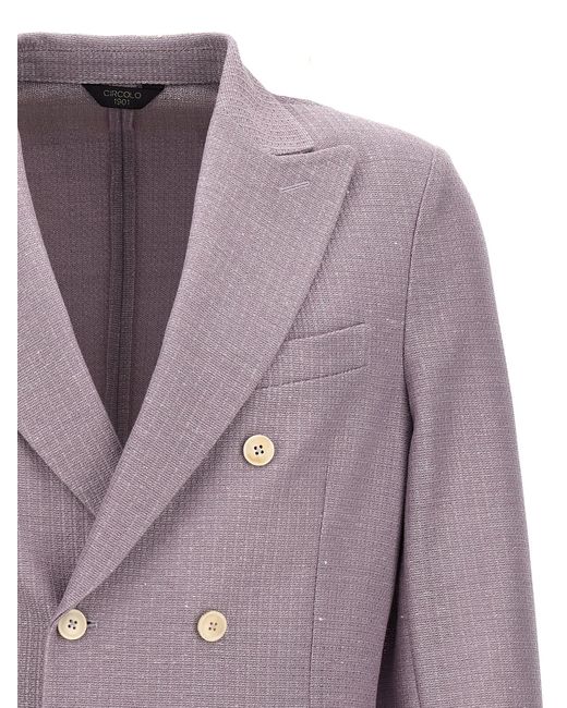 Circolo 1901 Purple Double-Breasted Blazer for men