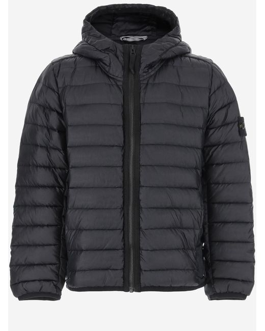 Stone Island Black Down Jacket Padded Nylon Polyamide for men