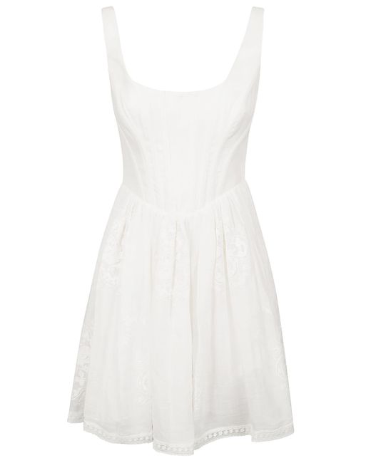 Zimmermann White Alight Corset Mini Dress