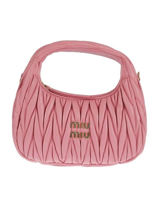 Miu Miu Pink Matelassé Shoulder Bag