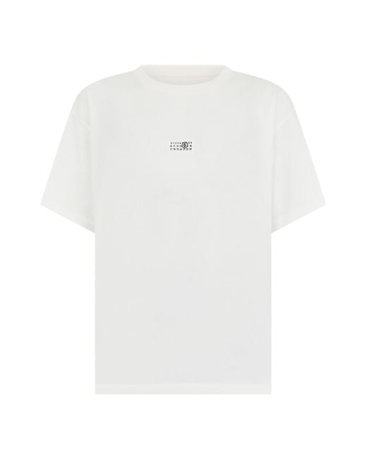 MM6 by Maison Margiela White Short Sleeve T-Shirt Cotton T-Shirts for men