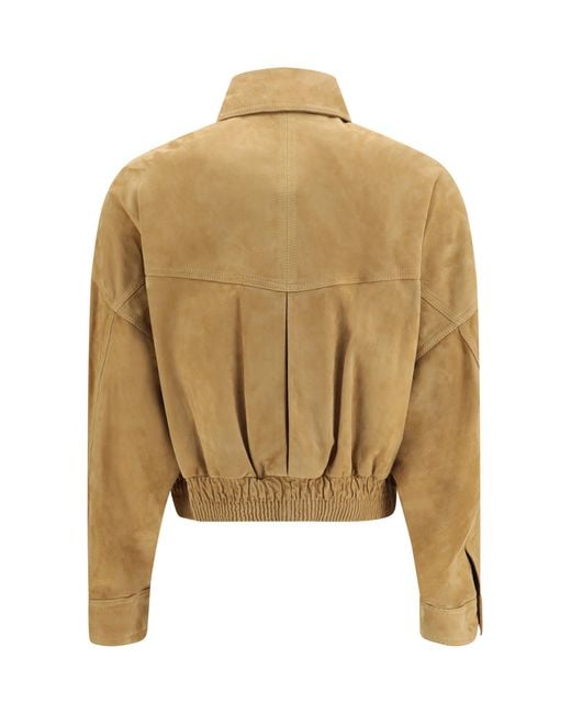 Versace Metallic Blouson Jacket Lamb Suede Leather
