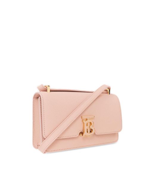 Burberry Pink Tb Mini Leather Shoulder Bag