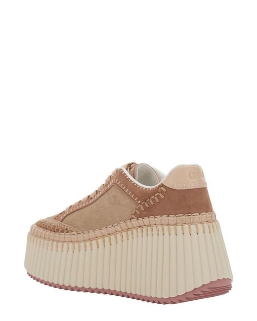 Chloé Natural Suede Sneakers Polyester