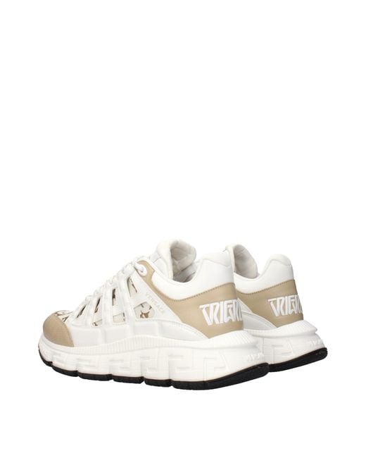 Versace White Fabric Athletic Sneakers for men