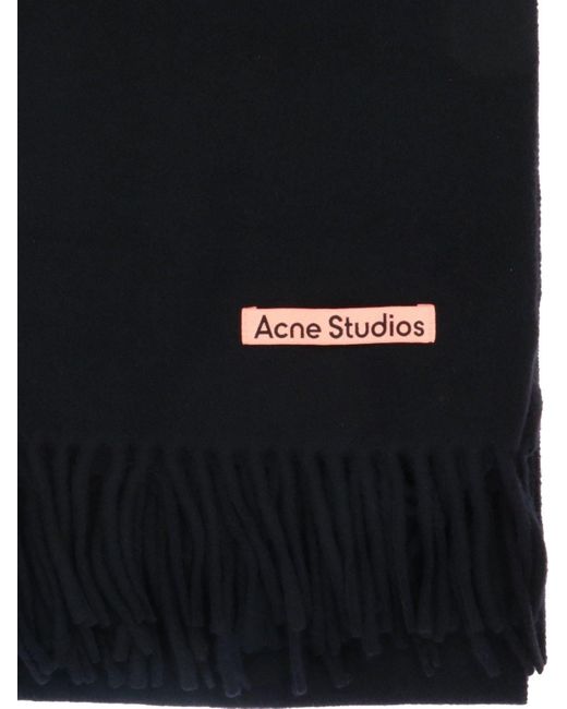 Acne Black Logo Patch Scarf