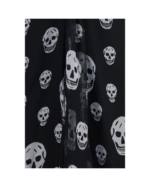 McQueen Black Silk Long Skirt