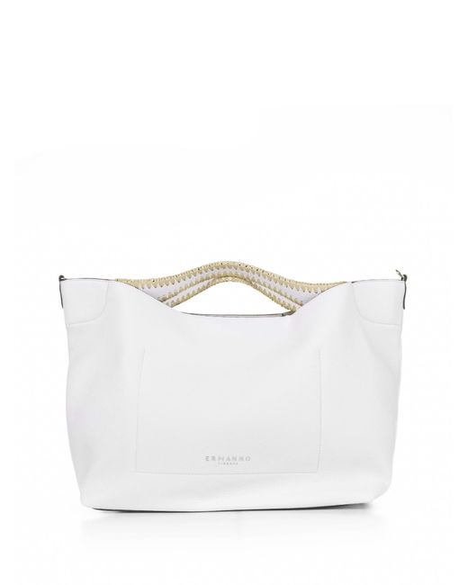 Ermanno Scervino White Rachele Large Leather Handbag