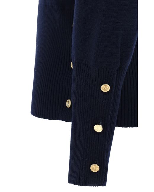 Thom Browne Blue Virgin Wool Sweater Fleece Ovis Aries
