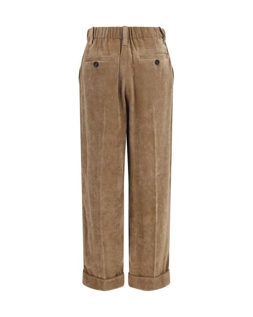 Brunello Cucinelli Natural Elasticated Viscose And Cashmere Pants Viscose; Kashmir/Capra Hircus