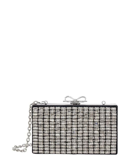 Self-Portrait Gray Clutch Bag Mesh Polyester
