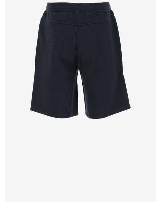 C P Company Blue Cotton Shorts for men