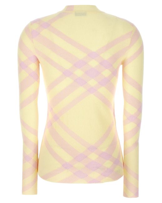 Burberry Yellow Check Sweater Sweater, Cardigans