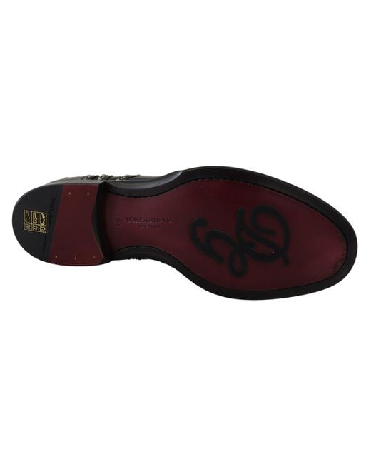 Dolce & Gabbana Black Elegant Studded Derby Shoes for men