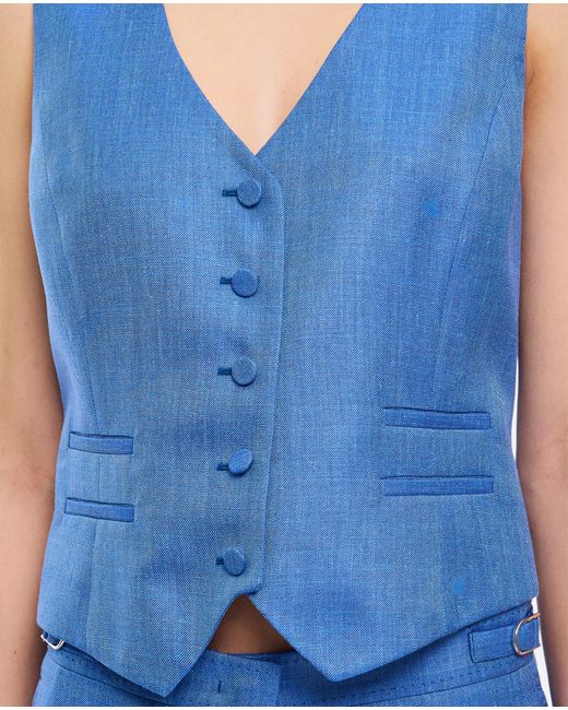 Gabriela Hearst Blue Coleridge Vest