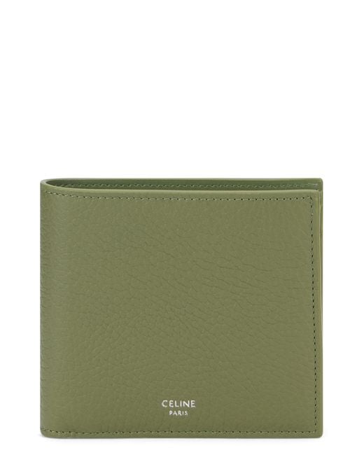 Céline Green Wallet Hammered Leather Calf Skin & Cardholders for men