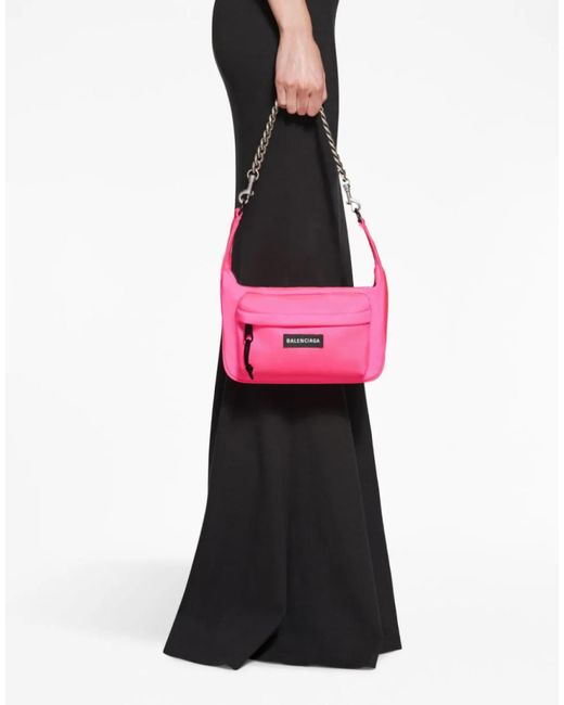 Balenciaga Pink Raver Medium Chained Shoulder Bag