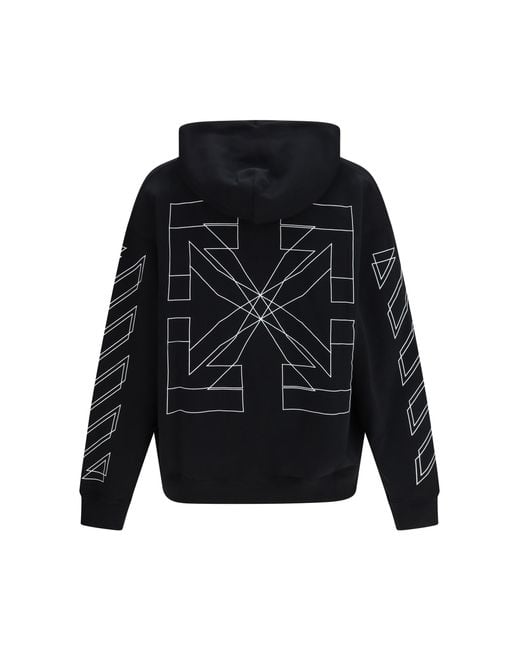 Off-White c/o Virgil Abloh Black Big Double Arrow Skate Hoodie Cotton Sweatshirts for men