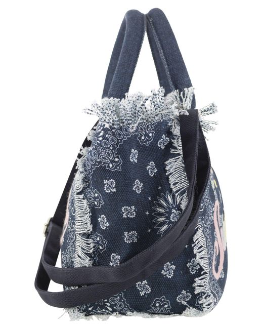 Mc2 Saint Barth Blue Colette Handbag With Bandana Pattern