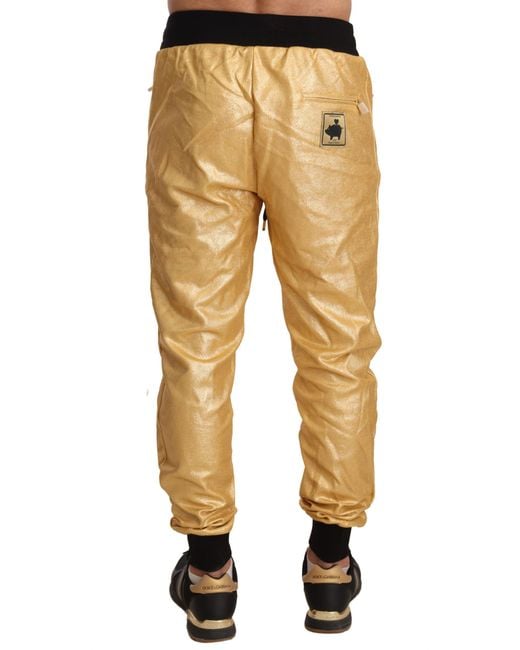 Dolce & Gabbana Black Metallic Sweatpants Joggers for men