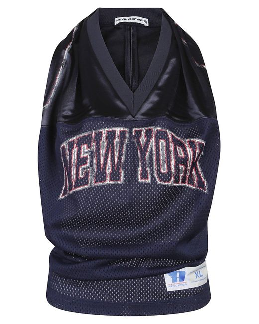 Alexander Wang Blue Cowl Sport Jersey Tank