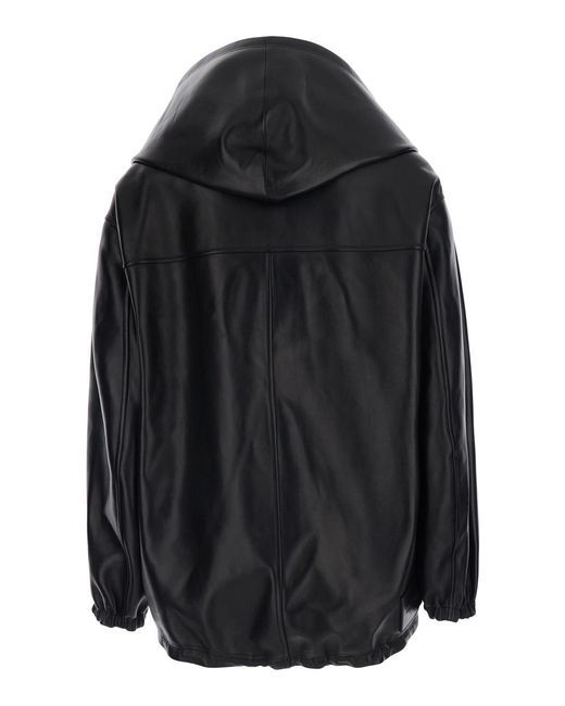 Balenciaga Black Leather Jacket Coat