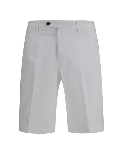 Germano 1952 Gray Shorts With Extended Flap Cotton Bermuda for men