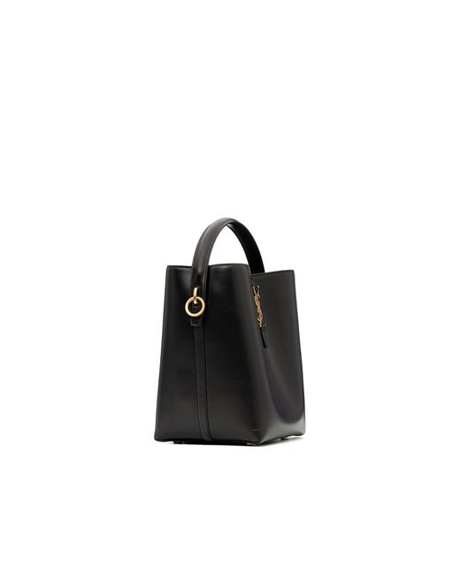 Saint Laurent Black Le 37 Small Leather Bucket Bag