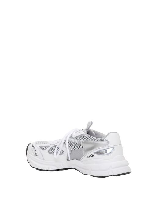 Axel Arigato White 'marathon Runner' Silver And Sneakers Wth Logo In Leather Blend Man for men