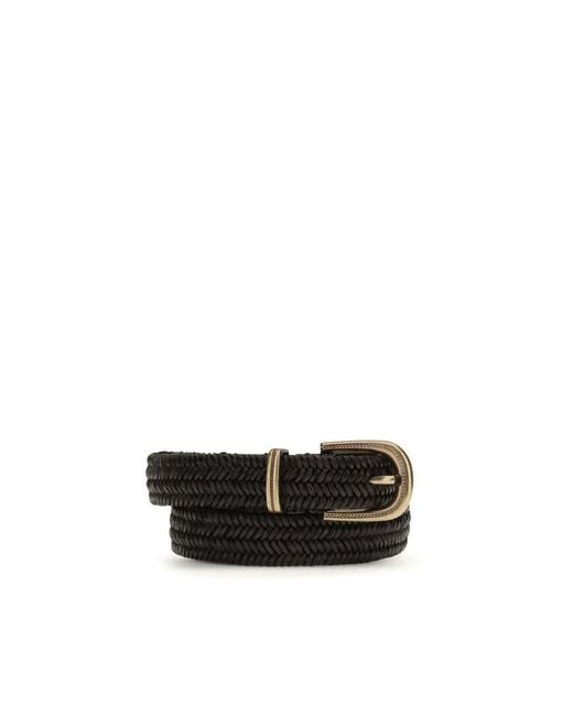 Brunello Cucinelli Black Calf Leather Bos Taurus Regular Belt