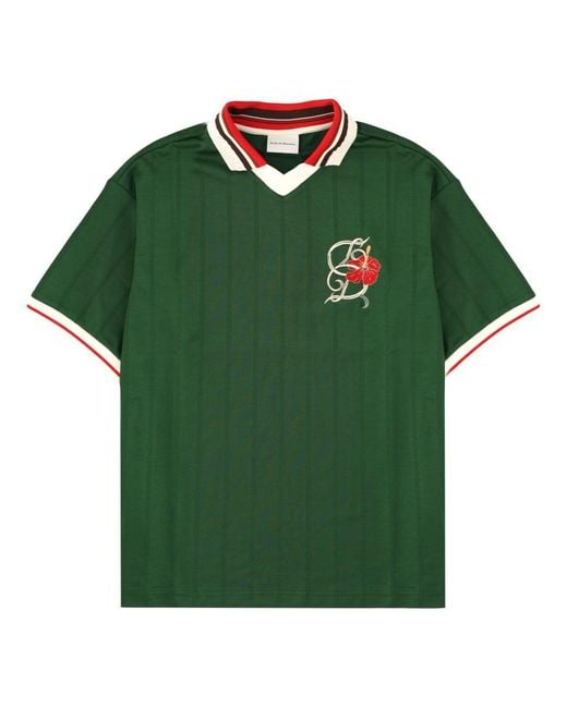 Drole de Monsieur Green Polo Shirt D Hibiscus Polyester Cotton for men
