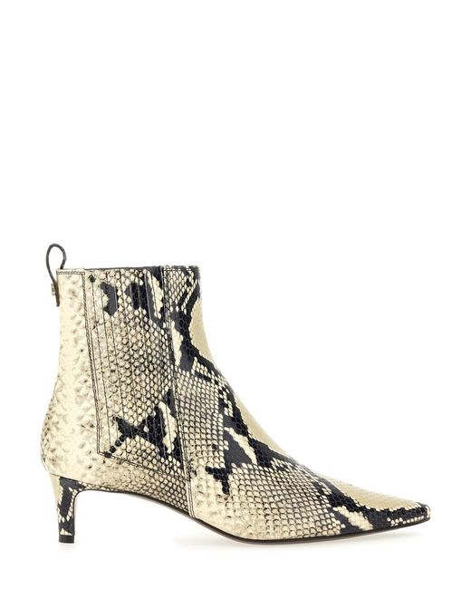 Roberto Festa White Boot Temis Printed Calf Leather