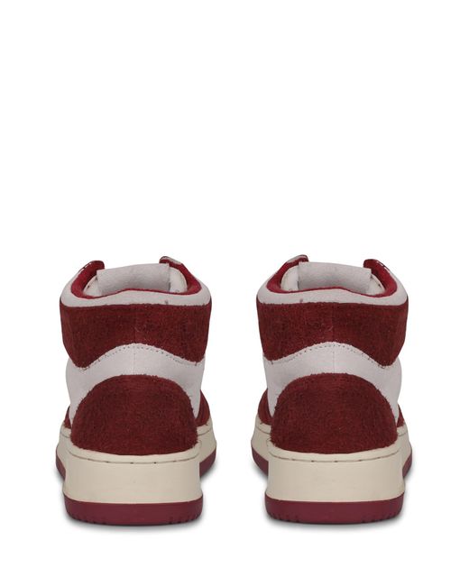 Autry Multicolor Medalist Mid Sneakers In Hair-effect Suede