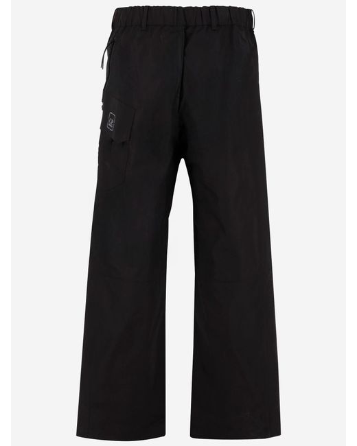 C P Company Black Cotton Cargo Pants With Logo for men