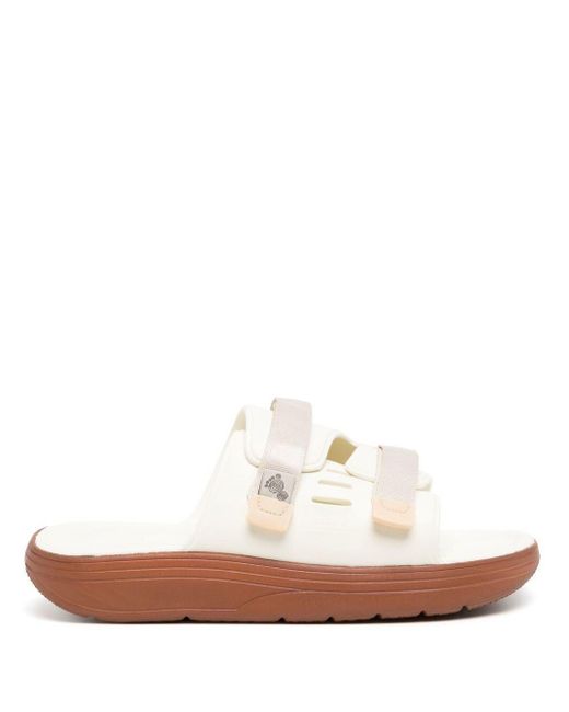 Suicoke White 'Urich' Sandals With Velcro Fastening And Embossed Logo for men