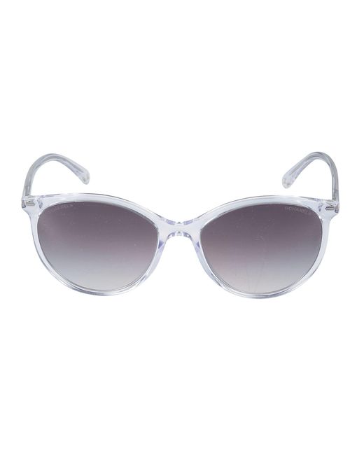 Chanel Gray Transparent Oversized Sunglasses