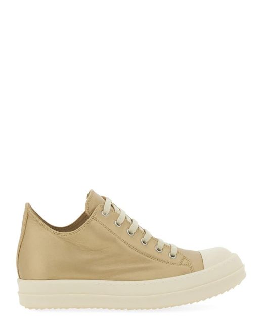Rick Owens Brown Leather Sneakers