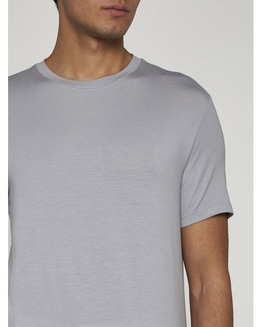 Malo Gray Cotton T-Shirt for men